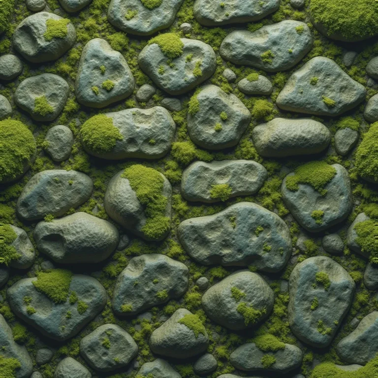 Seamless pattern texture of mossy rocks generated by AI